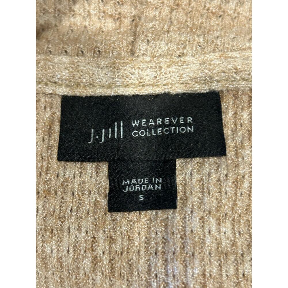 J Jill Wearever Collection‎ Stretch Sweater Size S Thermal Waffle Blouse Beige - Picture 4 of 7